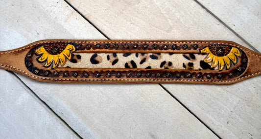 Sunflower Leopard Studded Wither Strap