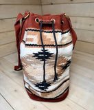 Aztec Tan White and Black Wool Bucket Bag
