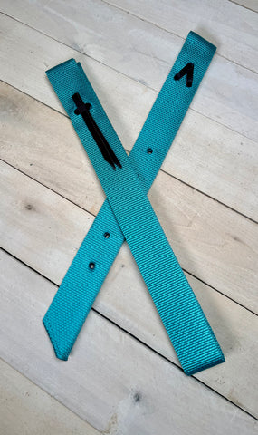 Teal Solid Cinch Strap Set