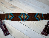 Teal and Brown Mohair Wool Tripping Collar
