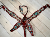 Navajo Teal and Brown Beaded Tack Set