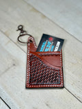 Leather Tooled Western Card Holder Keychain