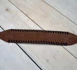 Rough Out Suede Black Whipstitch Wither Strap