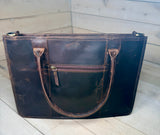 Cowhide and Floral Leather Tote Bag