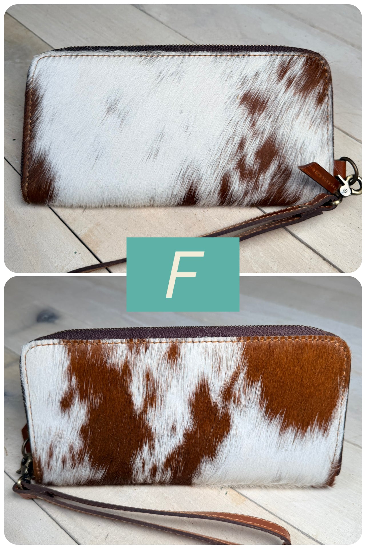 Brown Cowhide Leather Outer Wallet