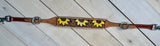 Triple Painted Sunflower Tooled Leather Wither Strap