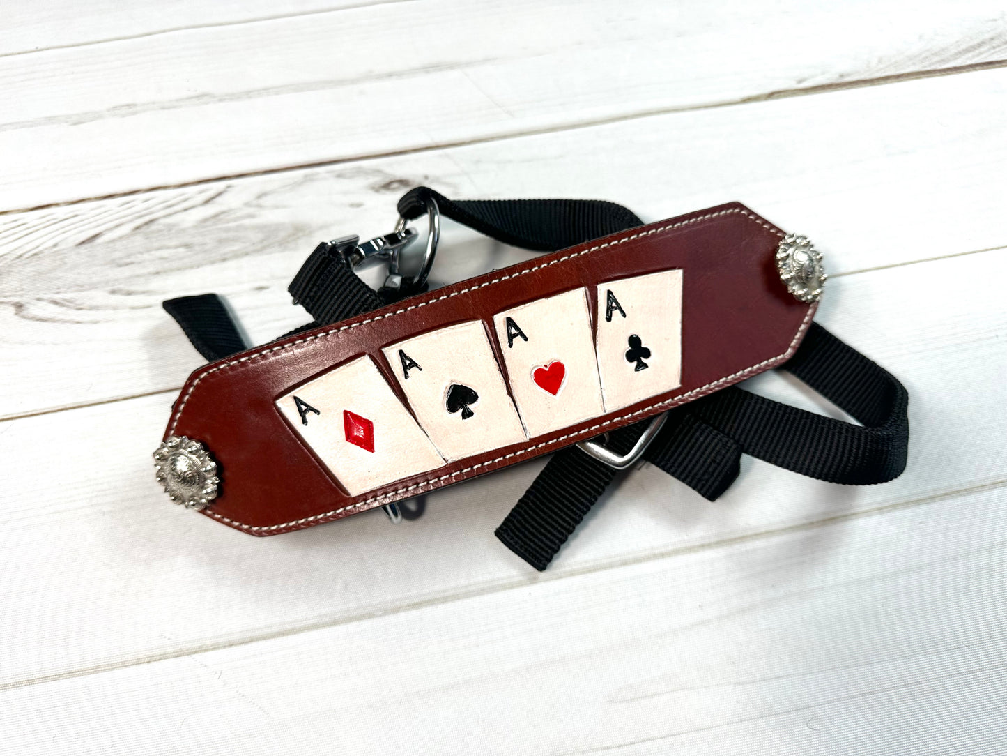 Vegas Aces Painted Leather Bronc Halter