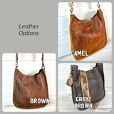 Soft Raw Leather Crossbody Handbag