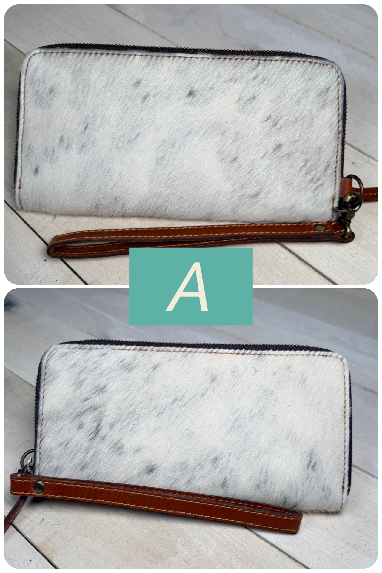 Brown Cowhide Leather Outer Wallet