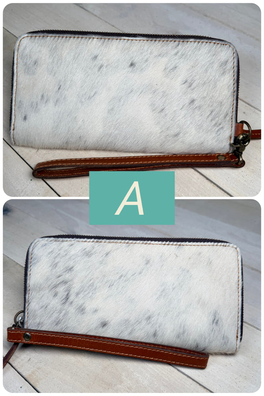 Brown Cowhide Leather Outer Wallet