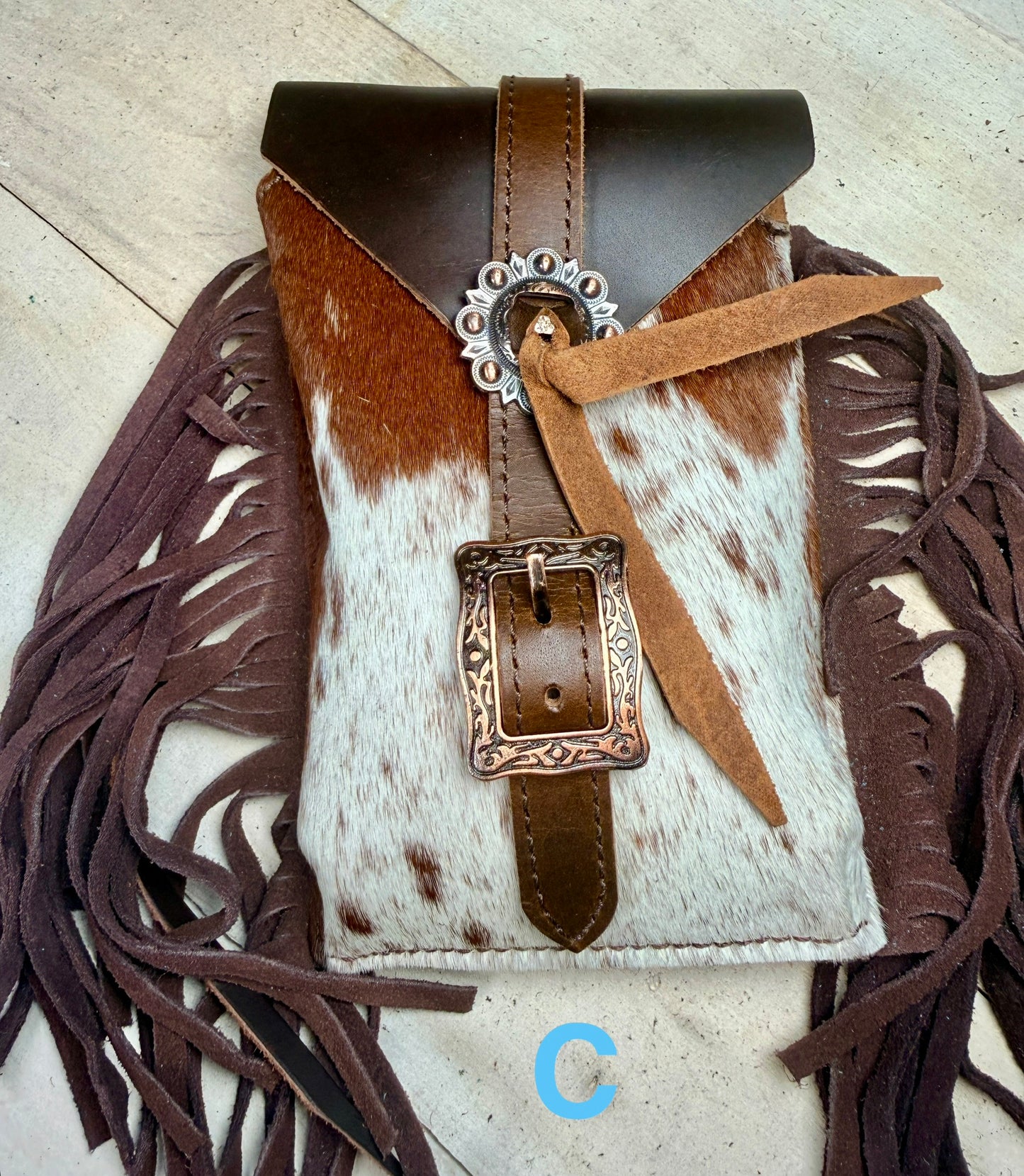 Hide and Fringe Cinch Saddle Bag