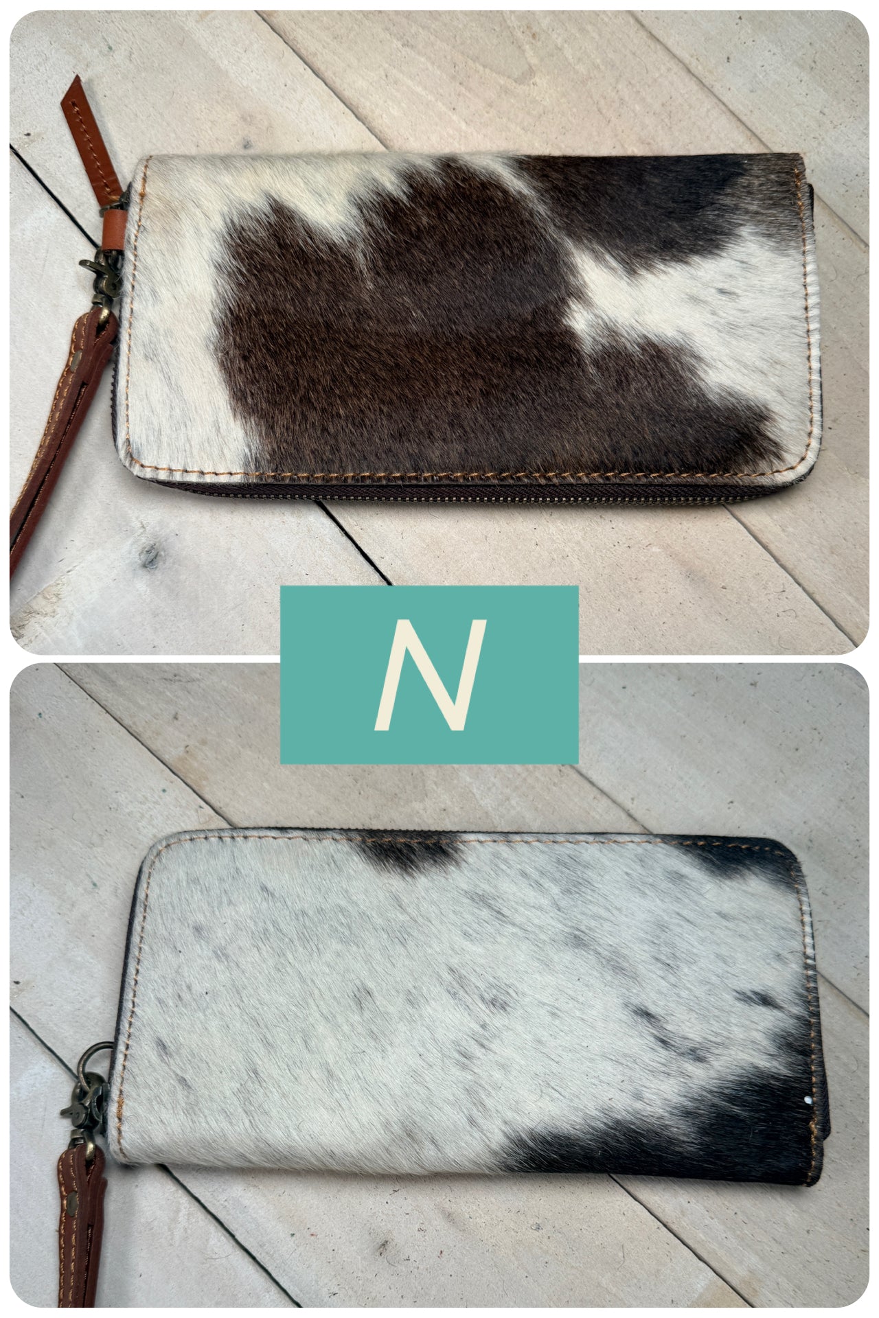 Brown Cowhide Leather Outer Wallet