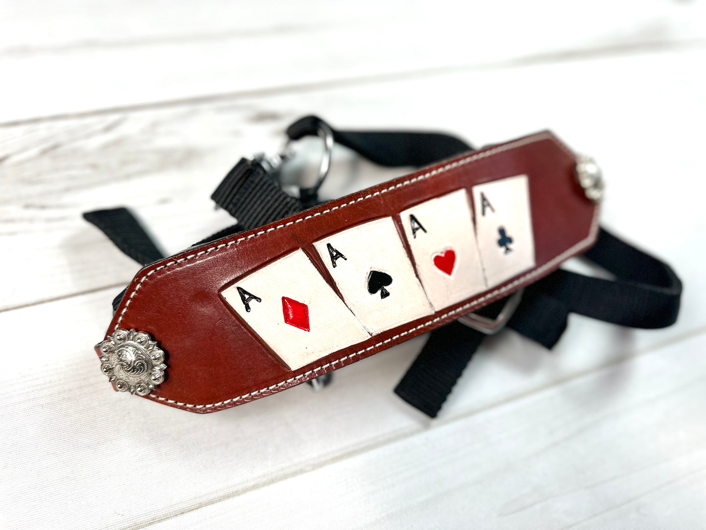 Vegas Aces Painted Leather Bronc Halter