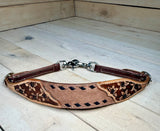 Daisy Buckstitch Rough Out Black Wither Strap