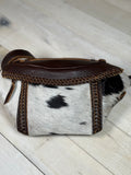 Cowhide Leather Braided Crossbody/Waist Bag