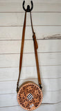 Leopard Sunflower Leather Tooled Sling Bag
