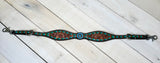 Turquoise Concho Green and Orange Sunflower Wither Strap