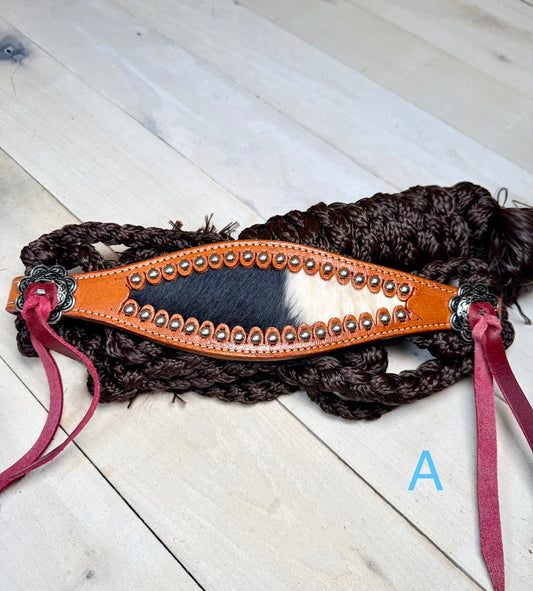 Hide On Studded Mule Tape Bronc Halter with Lead