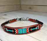 Red and Teal Arrow Beaded Wither Strap