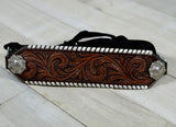 Two Tone Leather with Rawhide Whipstitch Bronc Halter