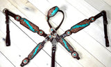 Turquoise and Copper Concho Floral Tack Set