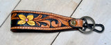 Wide Tooled Leather Key Fobs