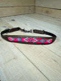 Hot Pink, Teal and Purple Beaded Leather Wither Strap