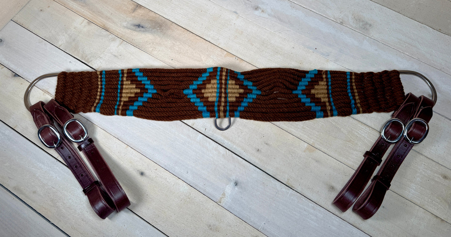 Teal and Brown Mohair Wool Tripping Collar