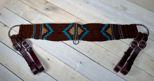 Teal and Brown Mohair Wool Tripping Collar