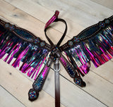 Rainbow Metallic Pink Tassel Tack Set