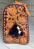 Small Leather Tooled Western Sling Bag