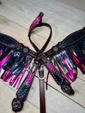Rainbow Metallic Pink Tassel Tack Set