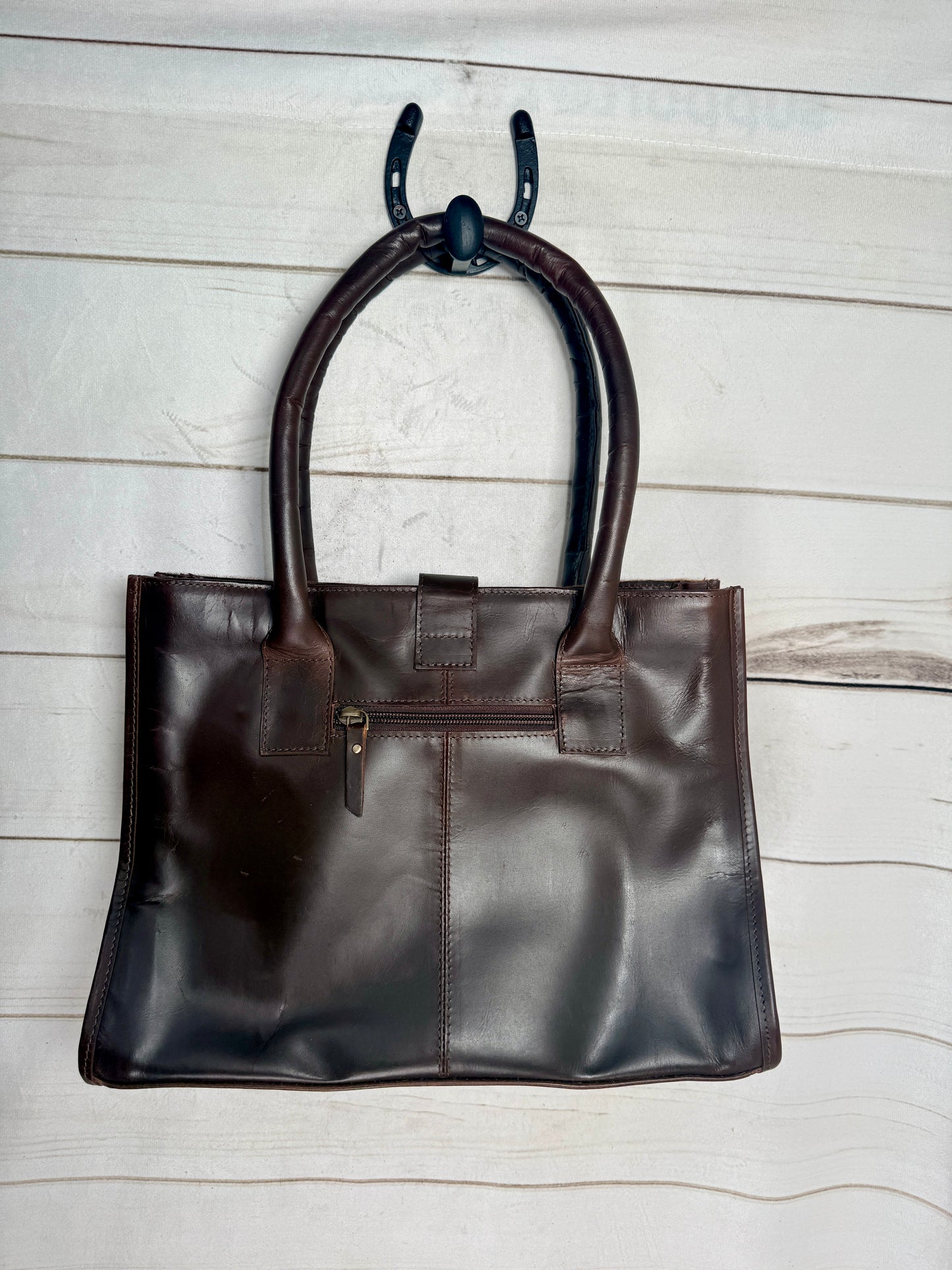 Hair-on Cowhide Leather Shoulder Handbag