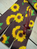 Brown Sunflower Cinch Strap Off Billet Set