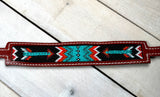 Red and Teal Arrow Beaded Wither Strap