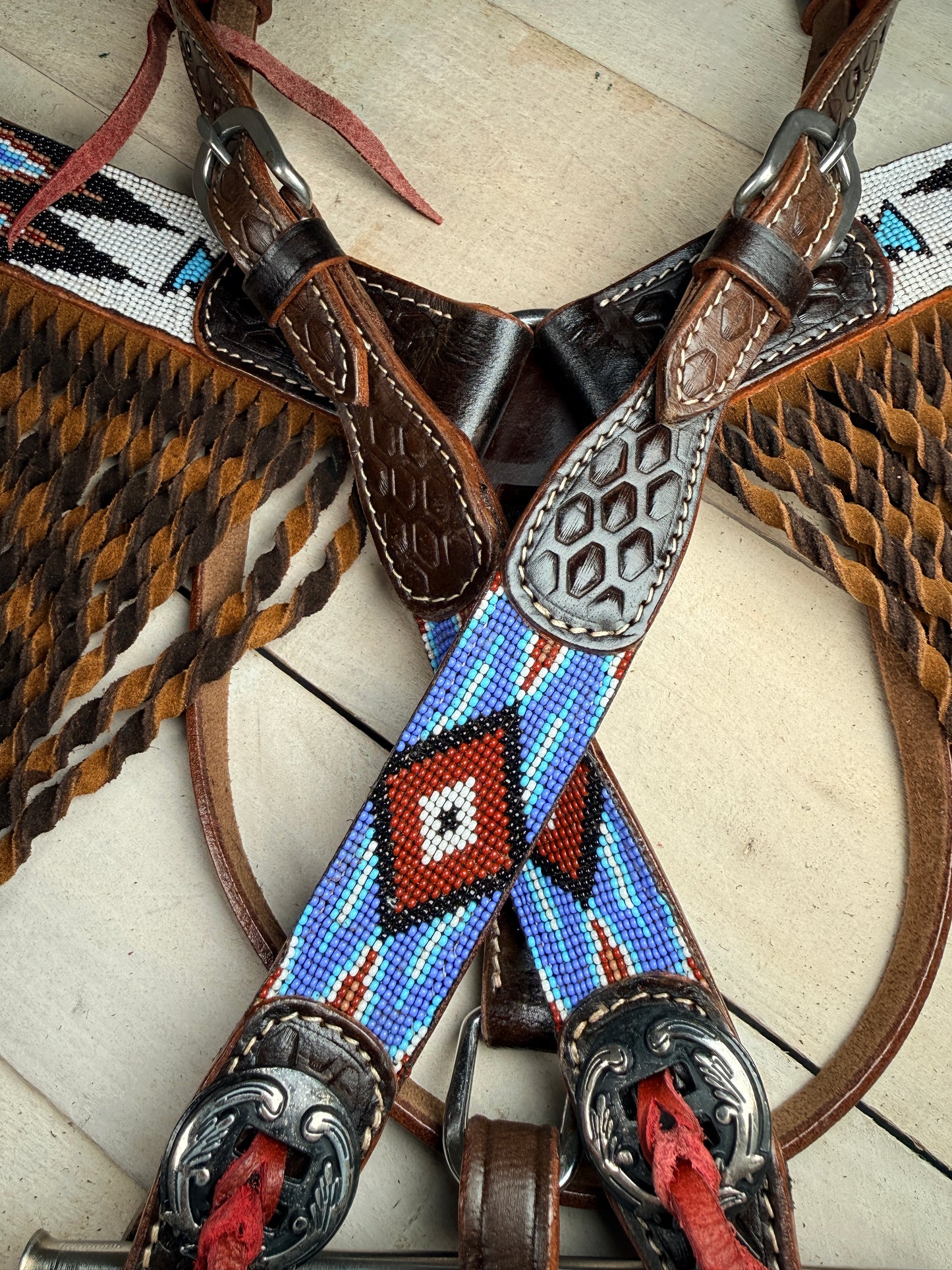 Sky Beaded Chocolate Twisted Tack Set