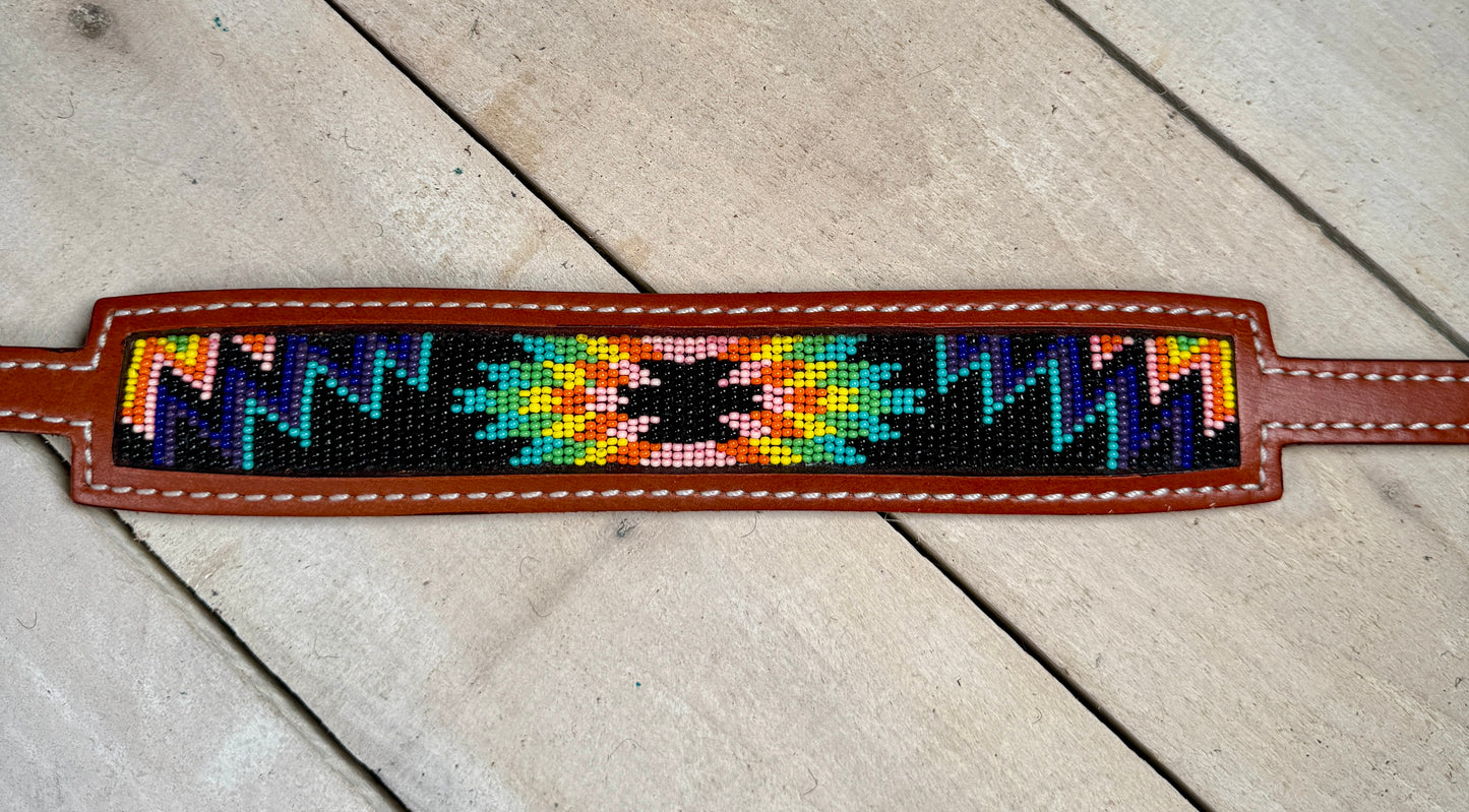 Neon Aztec Beaded Wither Strap