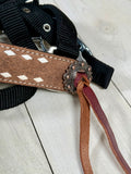 White Buckstitch Rough Out Bronc Halter