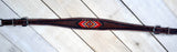 Red Beaded Floral Tooled  Wither Strap