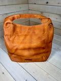 Sunflower Tooled Fringe Soft Leather Hobo