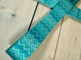 Teal Chevron Cinch Strap