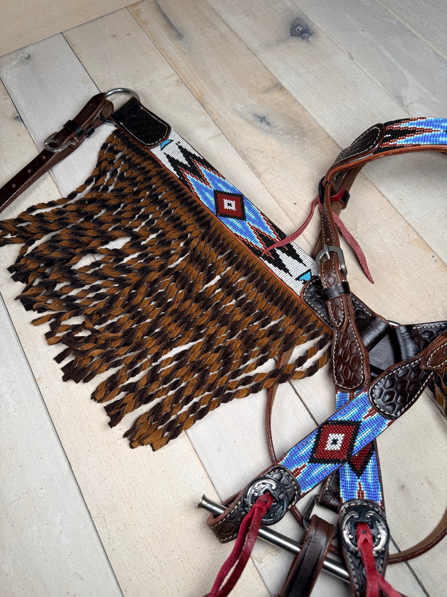 Sky Beaded Chocolate Twisted Tack Set