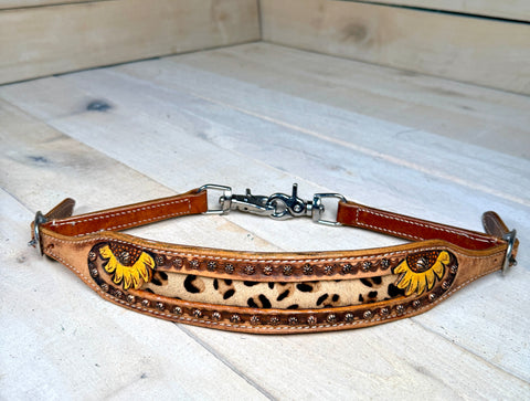 Sunflower Leopard Studded Wither Strap