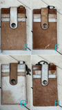 Brown Cowhide Keychain Card Holder