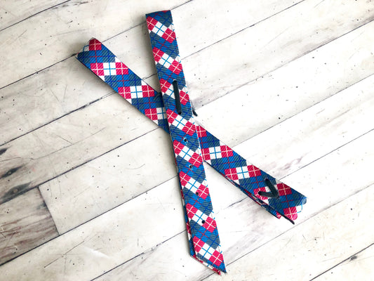 Pink and Blue Argyle Cinch