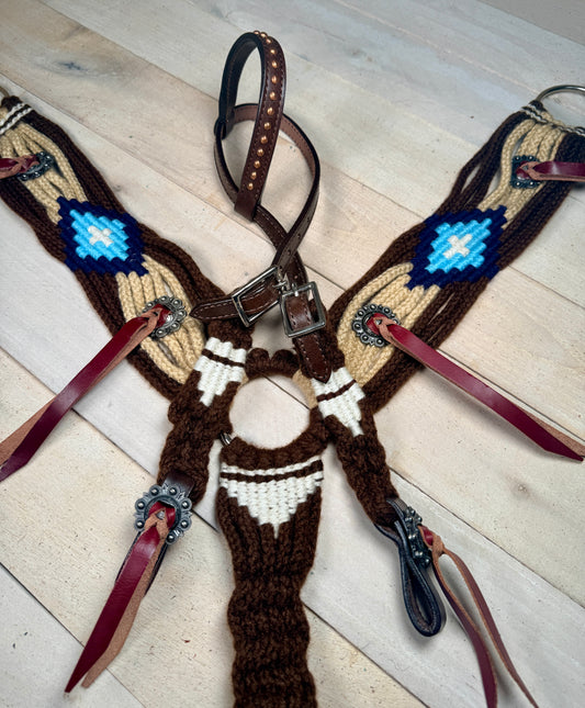 High Desert Brown and Blue Woven Tack Set