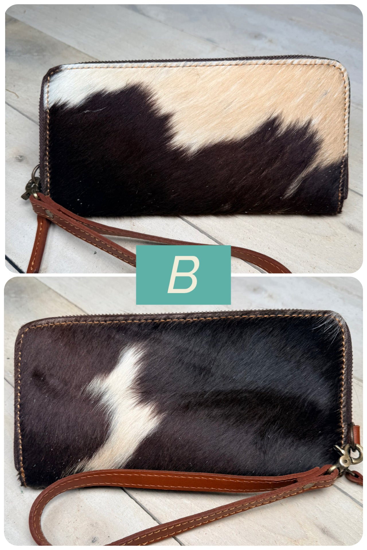 Brown Cowhide Leather Outer Wallet