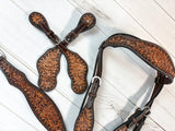 Studded Desert Cactus Tooled Leather Tack Set