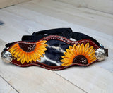 Painted Sunflower Cowhide  Concho Bronc Halter