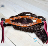 Hide On Studded Mule Tape Bronc Halter with Lead
